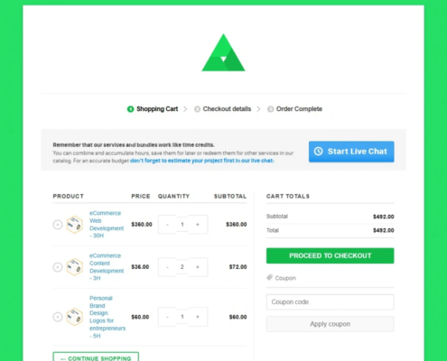 Ecommerce cart page design