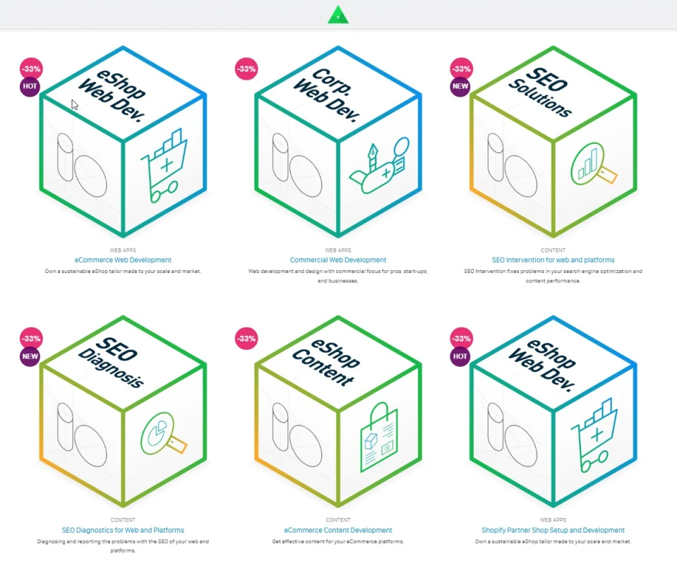 Product catalog ecommerce web design