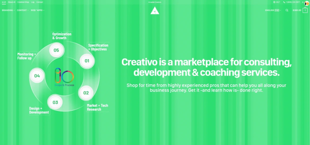 Shop homepage web design